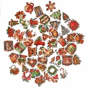 Zabawki kreatywne - Zestaw winylowych naklejek świątecznych 4-6cm 50 sztuk - miniaturka - grafika 1