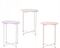 Stoły ogrodowe - Stolik kawowy okrągły ogrodowy metalowy 62x46,5 cm - miniaturka - grafika 1