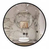 Lustra - LUSTRO OKRĄGŁE DO ŁAZIENKI PRZEDPOKOJU CZARNE W RAMIE METALOWEJ 60 CM - miniaturka - grafika 1