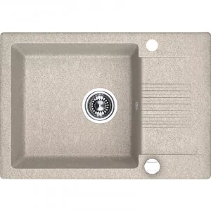 Laveo SBC 413T Zlewozmywak granitowy1 komora z p$631ociekaczem Wymiary 440x650x185 mm Wymiar szafki 500 mmWyko$632czenie be$633W zestawie z syfonem Space Saving i korkiem automatycznym - Zlewozmywaki - miniaturka - grafika 1
