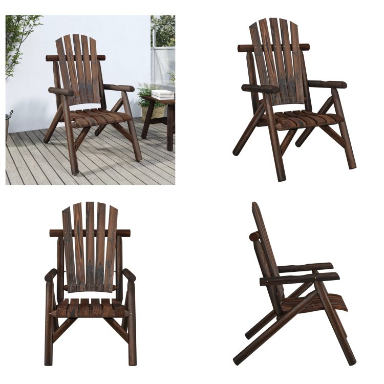 vidaXL Krzesło ogrodowe 68x86x103 cm z litego drewna świerkowego - krzesło ogrodowe - krzesła ogrodowe - fotel wypoczynkowy - krzesło tarasowe