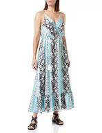 Sukienki - IZIA Damska sukienka maxi z nadrukiem węża, niebieska, wielokolorowa, L, niebieski wielokolorowy, L - miniaturka - grafika 1