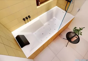 Riho Still Shower LED wanna prostokątna Riho Fall napełnianie przez przelew z oświetleniem 180x80cm z hydromasażem Air lewa B103019005 - Wanny z hydromasażem - miniaturka - grafika 3