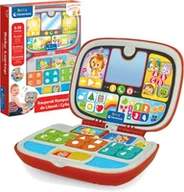 Zabawki interaktywne dla dzieci - Clementoni Interaktywny Laptop Kacperek Komputerek Do Literek i Cyferek 9-36m - miniaturka - grafika 1