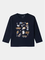 Bluzki damskie - NAME IT Bluzka Vagno 13224977 Granatowy Regular Fit - miniaturka - grafika 1