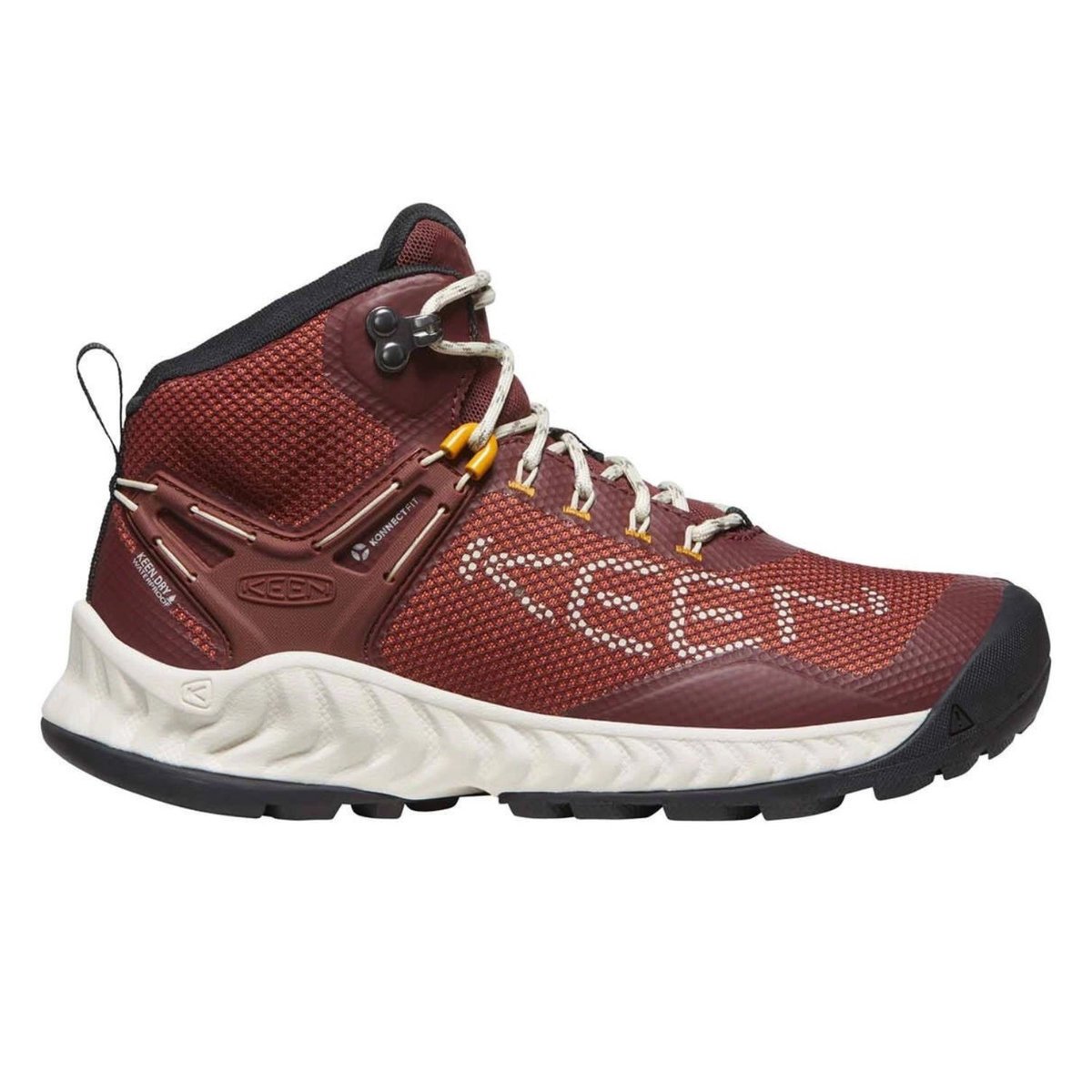 Buty trekkingowe damskie Keen Nxis Evo Wp Mid wysokie wodoodporne czerwone -35,5