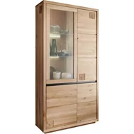 Witryny - Witryna II Drewniana z Dzikiego Dębu Lewa WZ-0159-6601 WZ-0159 Dąb G+K Meble Dąb Dziki Olejowany, Czarny - miniaturka - grafika 1
