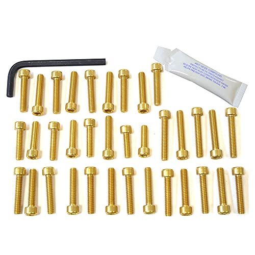 Pro-Bolt EDU054 aluminiowy zestaw śrub silnikowych do Ducati 900 stal nierdzewna, złoto,