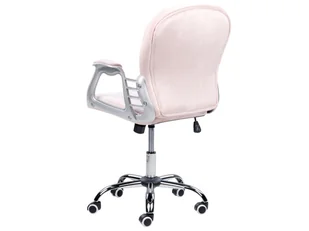 Fotel biurowy, krzesło biurowe Krzesło biurowe regulowane welurowe różowe z kryształkami PRINCESS - Fotele i krzesła biurowe - miniaturka - grafika 7