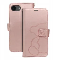 Etui i futerały do telefonów - Kabura MEZZO Book do IPHONE 16e SE 4 2025 teddy bear złoty róż - miniaturka - grafika 1