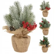 Ozdoby bożonarodzeniowe - Choinka w doniczce sztuczna dekoracyjna świąteczna 25x12 cm - miniaturka - grafika 1