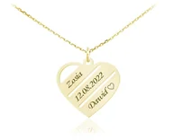 Naszyjniki - Naszyjnik Serce Renelle z Imionami - 24k złocenie - Grawer - miniaturka - grafika 1