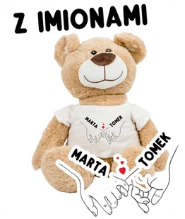 Miś na walentynki dla dziewczyny/chłopaka z imionami - Walentynki - miniaturka - grafika 1