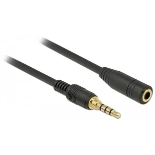 Delock Przedłużacz audio minijack M/F 4Pin 0,5m czarny dla iPhone 85627 - Kable - miniaturka - grafika 1