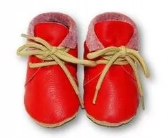 Buty dla dziewczynek - Ekotuptusie Mokasyny Czerwień Buciki,Paputki Roz18 - grafika 1