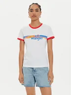 Koszulki i topy damskie - Wrangler T-Shirt Hot Wheels 112357911 Biały Slim Fit - miniaturka - grafika 1