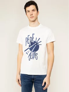 Koszulki męskie - Pepe Jeans T-Shirt Blackford PM506909 Beżowy Regular Fit - grafika 1