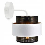 Lampy ścienne - Lampa Ścienna Kinkiet Glamour Biała Czarna Złota - miniaturka - grafika 1