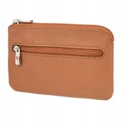 Etui na klucze - Skórzane etui na klucze banknoty pokrowiec duży Camel - miniaturka - grafika 1