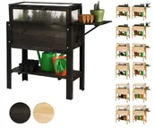 Szklarnie ogrodowe - Miniszklarnia z półką dolną/boczną i domkiem dla owadów OBL - Czarna / Wamar-Sosenka - miniaturka - grafika 1