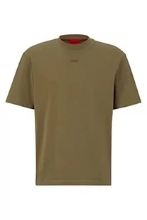 HUGO Męski T-shirt Dapolino Relaxed-Fit z bawełnianego dżerseju z nadrukiem logo, Open Green345., XXL - Koszulki męskie - miniaturka - grafika 1