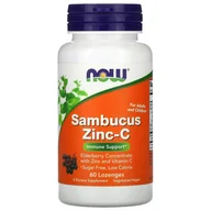 Witaminy i minerały - Now Foods Foods Sambucus Zinc-C - Cynk do ssania (60 tabl.) - miniaturka - grafika 1