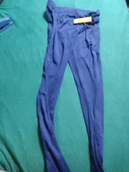 Legginsy - Cleve legginsy dziecięce długie ocieplane poliester niebieski rozmiar 158 - miniaturka - grafika 1
