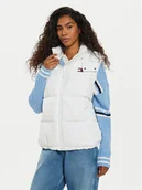 Kamizelki damskie - Tommy Jeans Bezrękawnik Alaska DW0DW18862 Biały Regular Fit - miniaturka - grafika 1