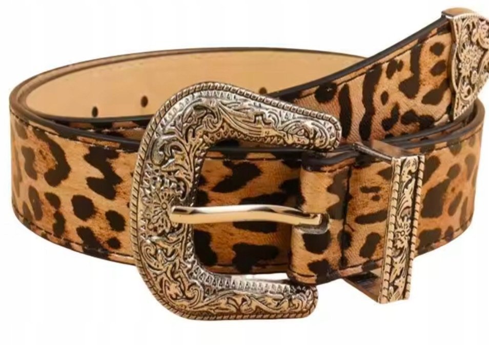 Pasek w Panterkę Panterka Kowbojski Pantera Prezent Y2K Streetwear