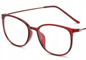 Okulary korekcyjne, oprawki, szkła - Okulary korekcyjne minusy czerwone +1.5 - miniaturka - grafika 1