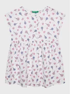 Sukienki i spódniczki dla dziewczynek - United Colors Of Benetton Sukienka codzienna 4EKJGV00M Biały Regular Fit - miniaturka - grafika 1
