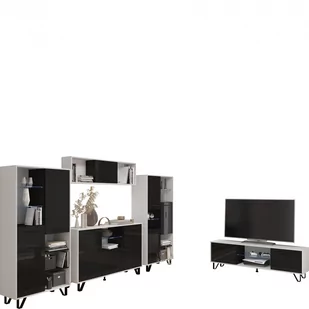 Zestaw Mebli do Salonu 4 Boss MebloCross Biały Mat / Czarny Połysk - Inne meble do salonu - miniaturka - grafika 1