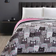 Narzuty - DecoKing Narzuta dwustronna - Cat's Invation - Szary 200x220 cm - miniaturka - grafika 1