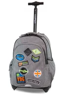 Plecaki - Plecak Na Kółkach 24L Badges Grey Szary Z Naszywkami Solidny Coolpack - miniaturka - grafika 1