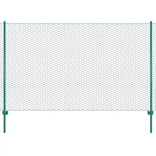 Siatka ogrodzeniowa ze słupkami, stal, 25 x 2 m, zielony - Ogrodzenia - miniaturka - grafika 1