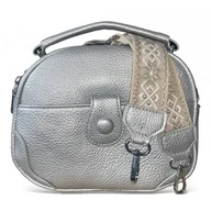 Torebki damskie - Mała Torebka Damska Listonoszka 2 Komory firmy Herisson 1502H2023-196 Srebrna - miniaturka - grafika 1