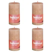 Świece - Bolsius Świece pieńkowe Shine, 4 szt., 130x68 mm, mglisty róż - miniaturka - grafika 1