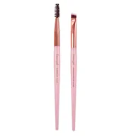 Pędzle do makijażu - Donegal Mineral Pink pędzel do konturowania brwi + szczoteczka do brwi i rzęs - miniaturka - grafika 1