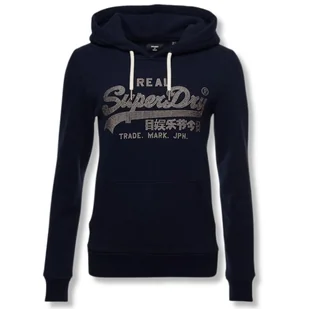 Bluza damska Superdry Vl Boho Sparkle Hood z kapturem granatowa-S - Bluzy damskie - miniaturka - grafika 1