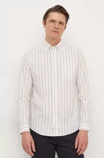 Pepe Jeans koszula bawełniana męska kolor biały regular z kołnierzykiem button-down - Koszule męskie - miniaturka - grafika 1