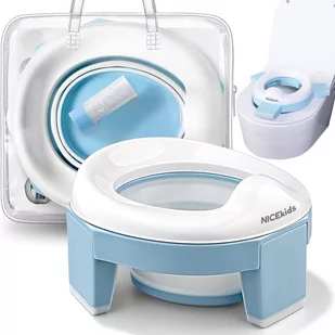 NICEKIDS nocnik antypoślizgowy 3w1 nakładka na wc sedes deskę sedesową niebieski - Nocniki - miniaturka - grafika 1