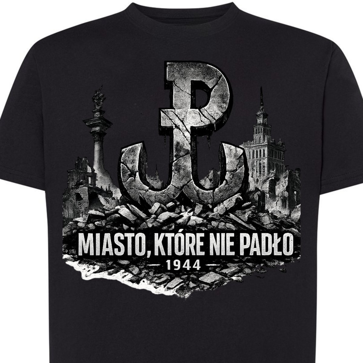 Koszulka męska patriotyczna Powstanie Warszawskie 1944 czarna M DEYORA