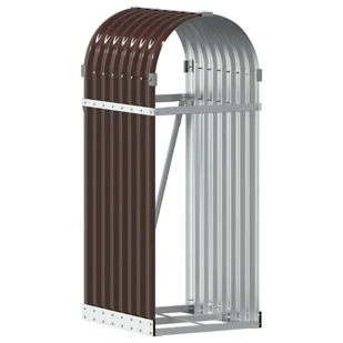 vidaXL Stojak na drewno, brązowy, 40x45x100 cm, stal galwanizowana - Wózki magazynowe - miniaturka - grafika 1