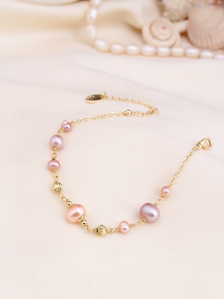 L'Atelier de Gaia Pozłacana bransoletka z perłami