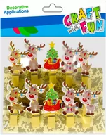 Zabawki kreatywne - Craft With Fun, Ozdoba dekoracyjna klamerki, Renifer Boże Narodzenie, 501907 - miniaturka - grafika 1