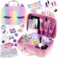Zabawy w naśladowanie dorosłych - Duży Zestaw Kosmetyków Do Makijażu Paznokci Make Up Dla Dzieci Kuferek Xxl - miniaturka - grafika 1