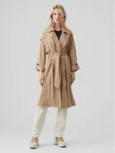 Płaszcze damskie - Vero Moda Trencz Bella 10252979 Beżowy Relaxed Fit - miniaturka - grafika 1