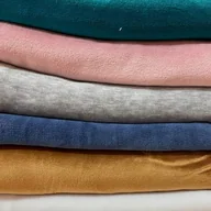 Pasmanteria - Welur bawełniany odzieżowy - ścinki MIX , końcówki - 1kg - miniaturka - grafika 1