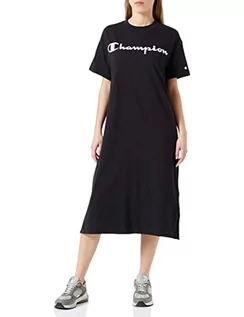 Sukienki - Champion Damska sukienka Legacy American Classics z dużym logo, ponadwymiarowa, czarna, L - grafika 1