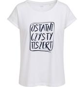 Koszulki i topy damskie - T-shirt damski z napisem ostatni czysty tiszert, biały - miniaturka - grafika 1